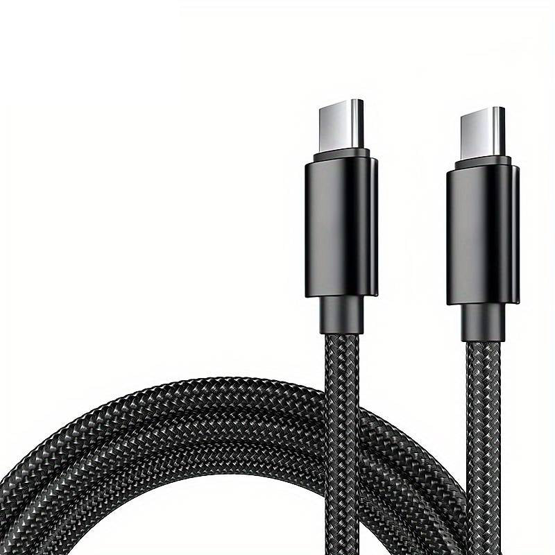 2m Ladekabel USB-C auf USB-C 3A 60W Type C Datenkabel für Samsung Huawei Xiaomi Apple iPhone Schwarz