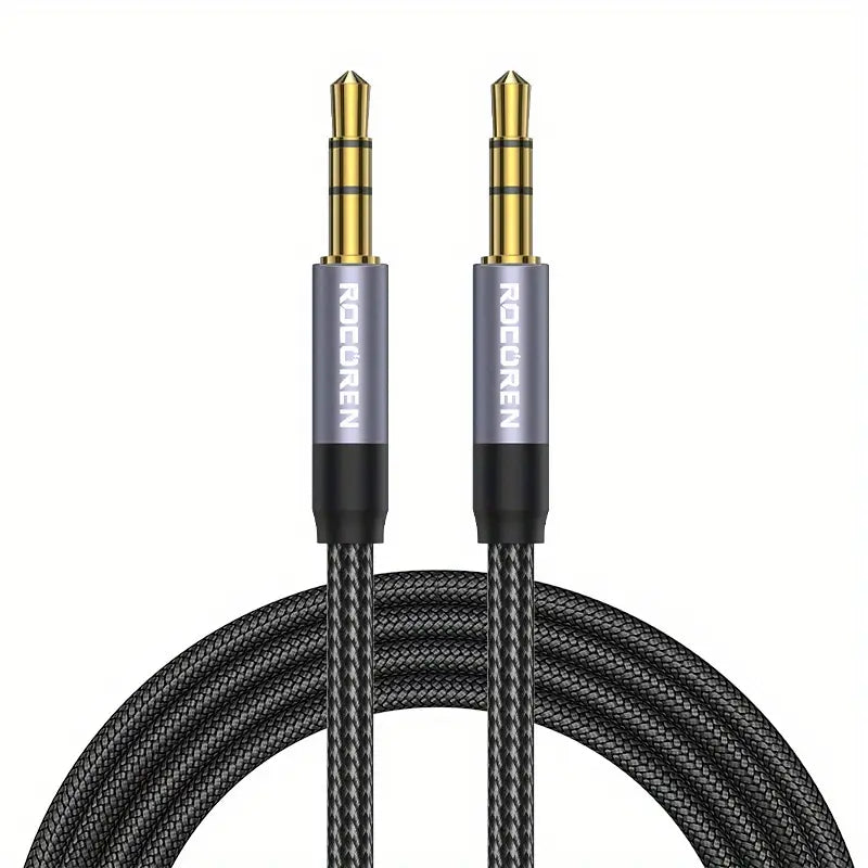 1m Klinke Audio Nylon Kabel 2x 3,5mm Stereo-Klinkenstecker AUX HiFi Kopfhörer