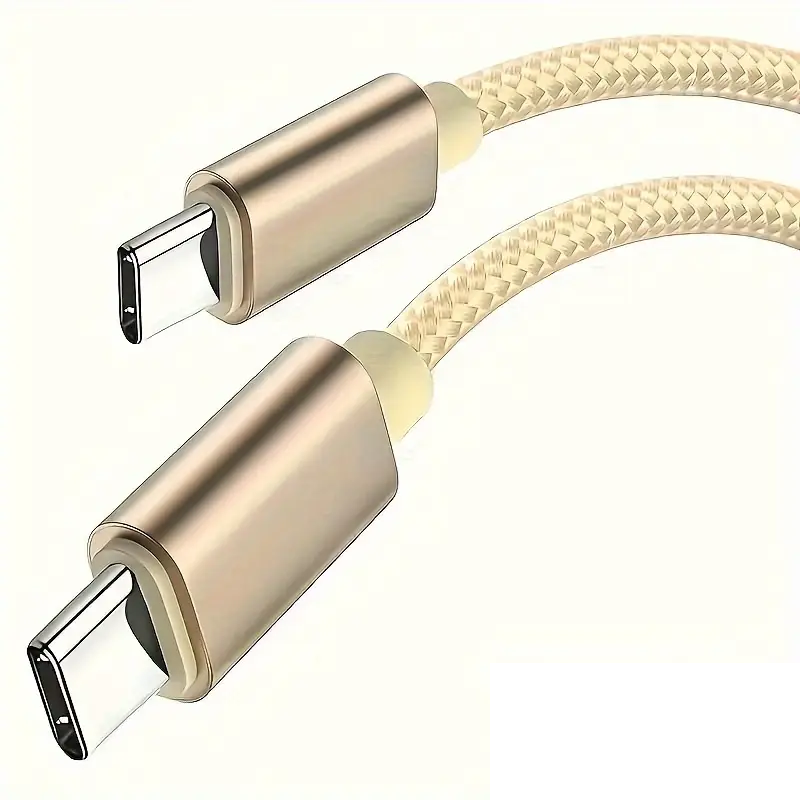 3m Ladekabel USB-C auf USB-C 3A 60W Type C Datenkabel für Samsung Huawei Xiaomi Apple iPhone Gold