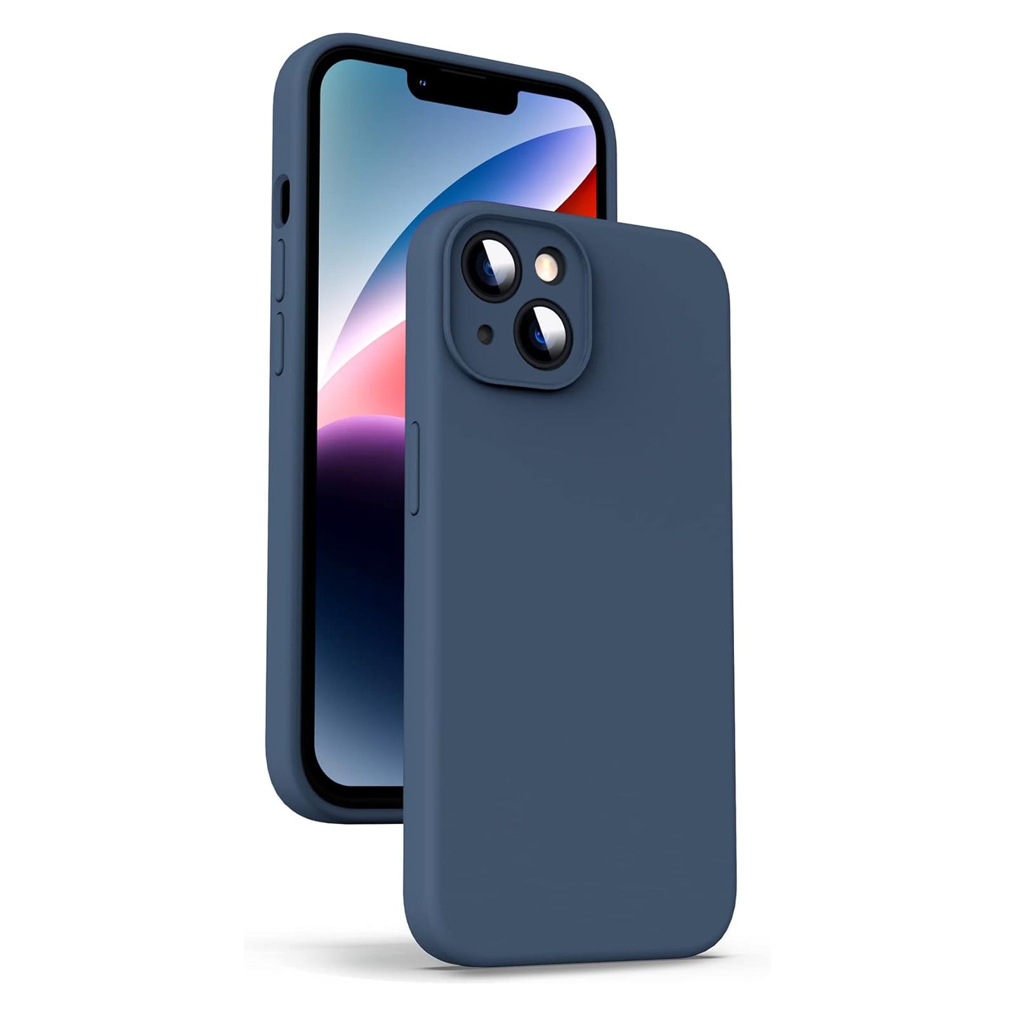 iPhone 14 LIQUID Silikon Hülle Case 360° Schutz Bumper MagSafe TPU Kamera Schutz Navy