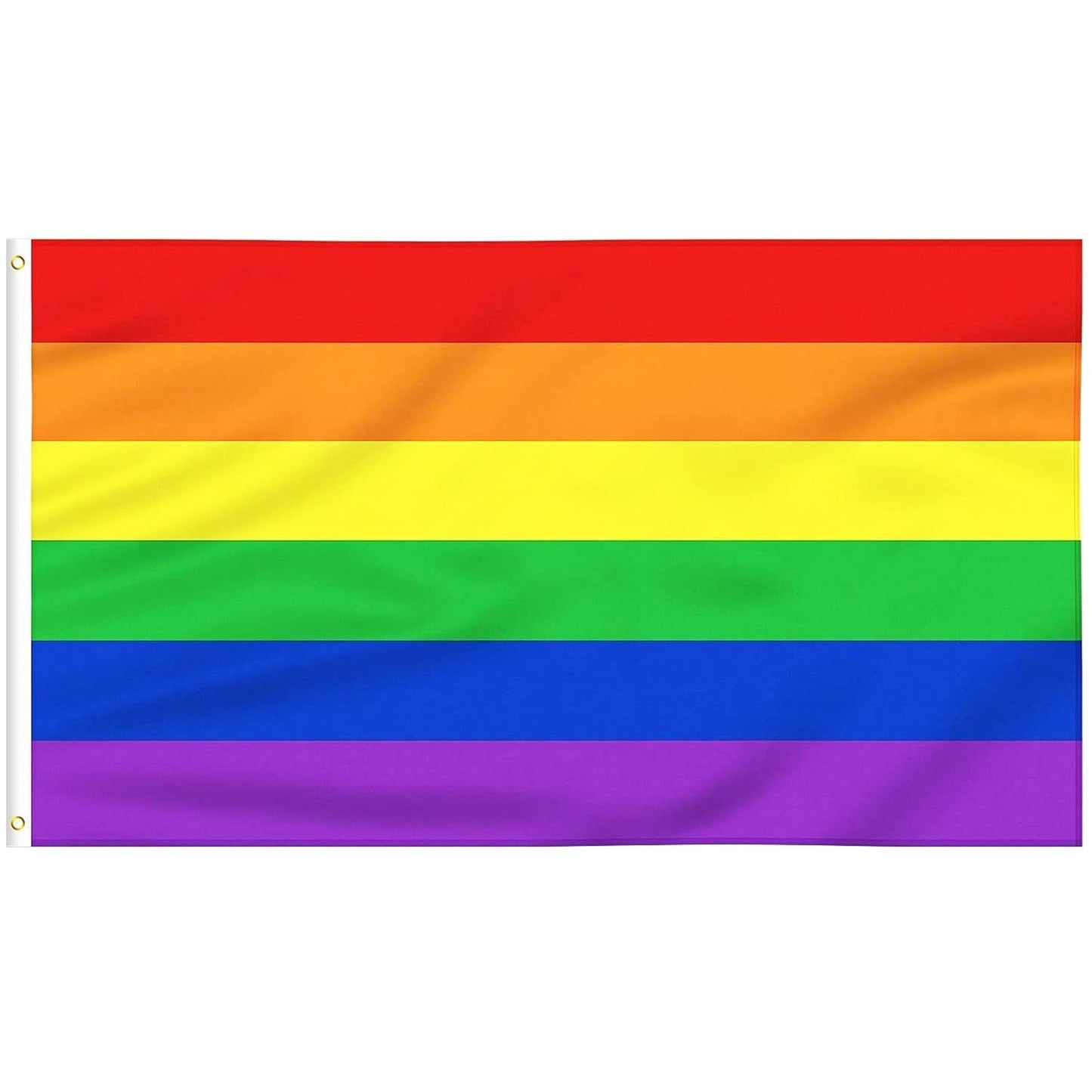 Regenbogen Fahne 90x150 cm + 2 Ösen 150x90 Hiss Flagge LGBTQ Rainbow Gay Pride Peace
