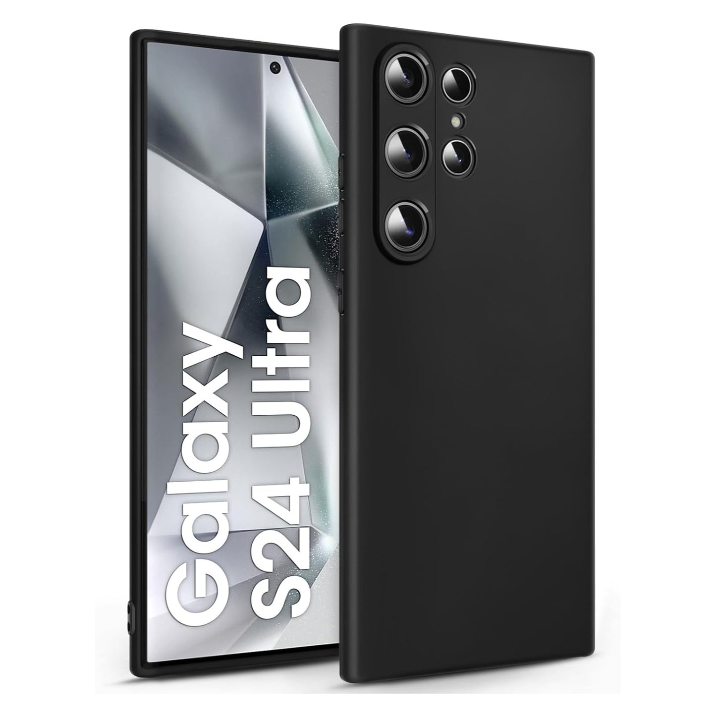 Premium LIQUID Hülle für Samsung Galaxy S24 Ultra Silikon TPU Schwarz Case Tasche