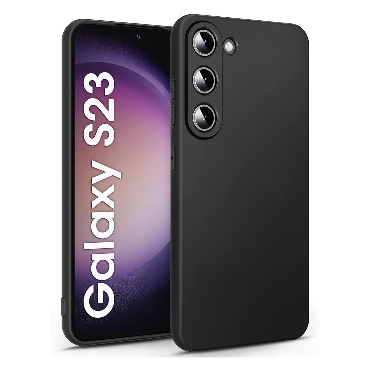 Premium LIQUID Hülle für Samsung Galaxy S23 Silikon TPU Schwarz Case Tasche