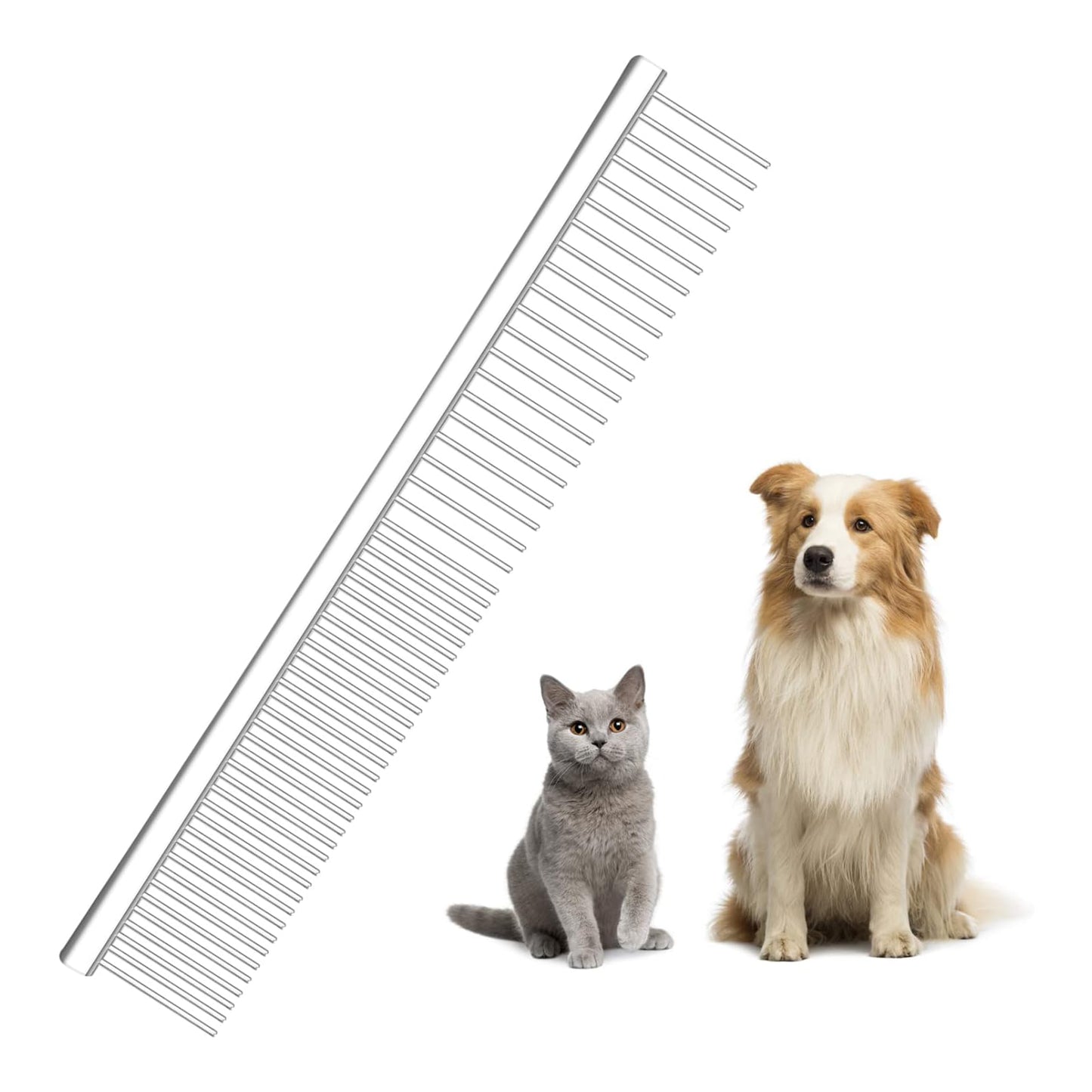 Premium Haustier Hund Edelstahl Rostfrei Kamm 19 x 3.5cm Fell Pflege Katze Filz Friseur Knoten