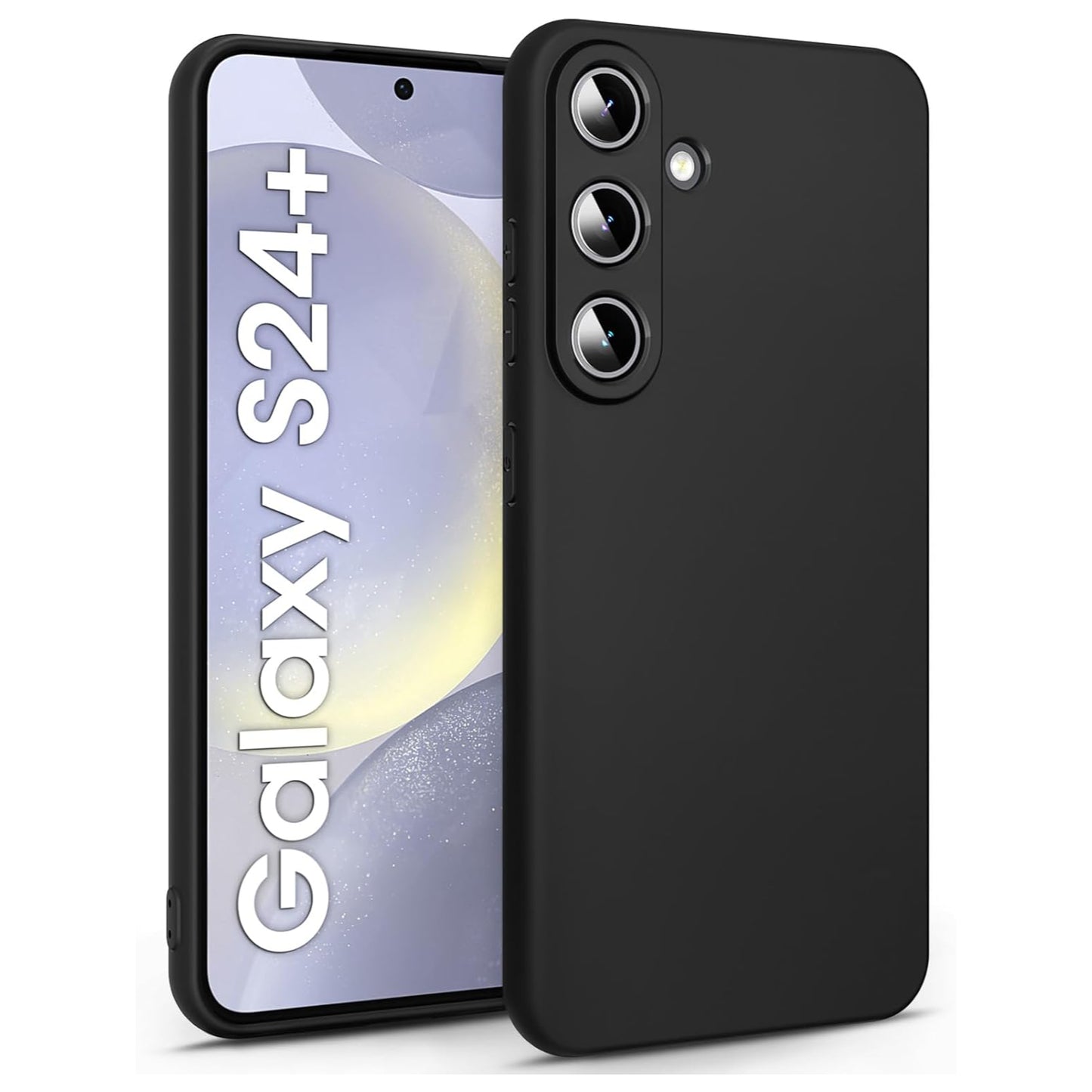 Premium LIQUID Hülle für Samsung Galaxy S24+ Plus Silikon TPU Schwarz Case Tasche