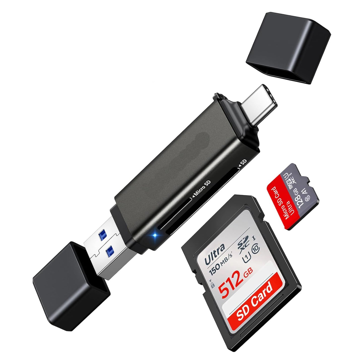 Kartenleser 5 in 1 Speicherkarten USB Typ-C Lesegerät Micro SD OTG Adapter