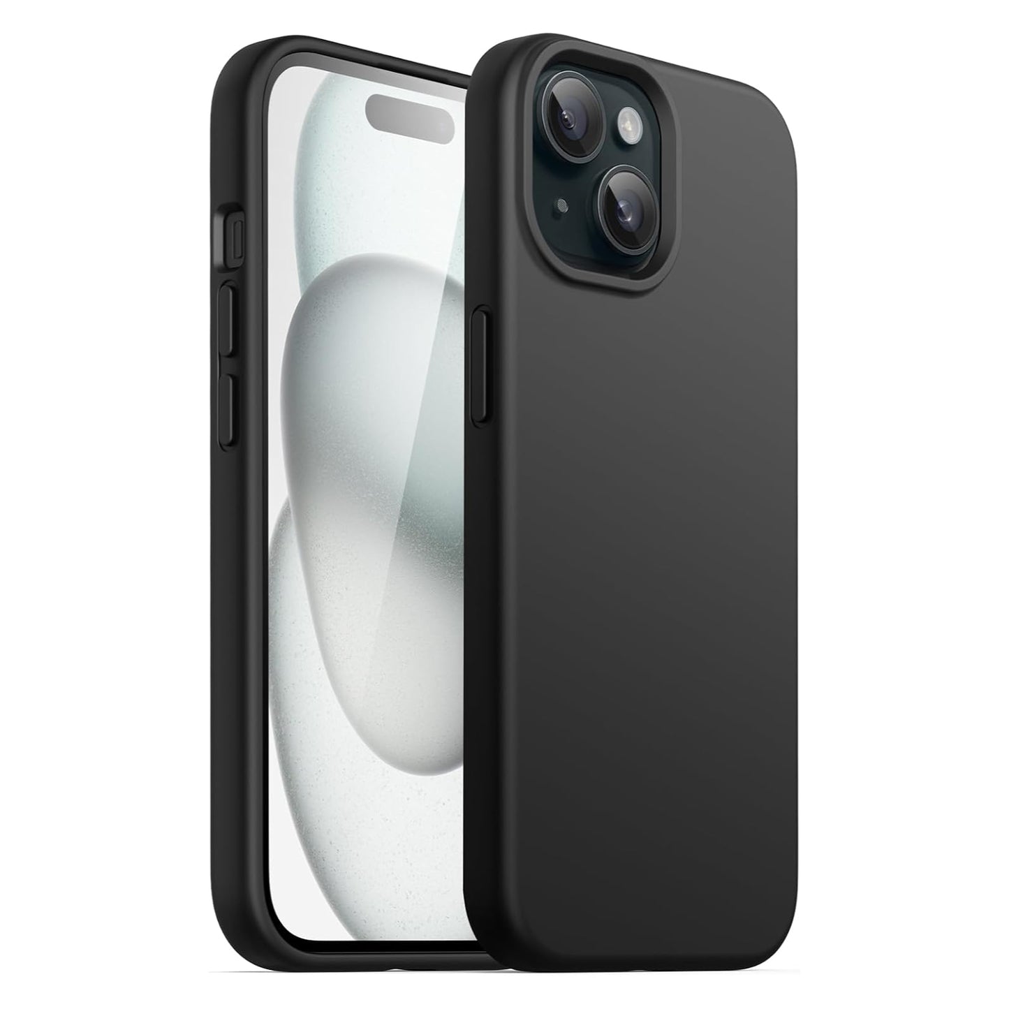 iPhone 15 LIQUID Silikon Hülle Case 360° Schutz Bumper MagSafe Schwarz