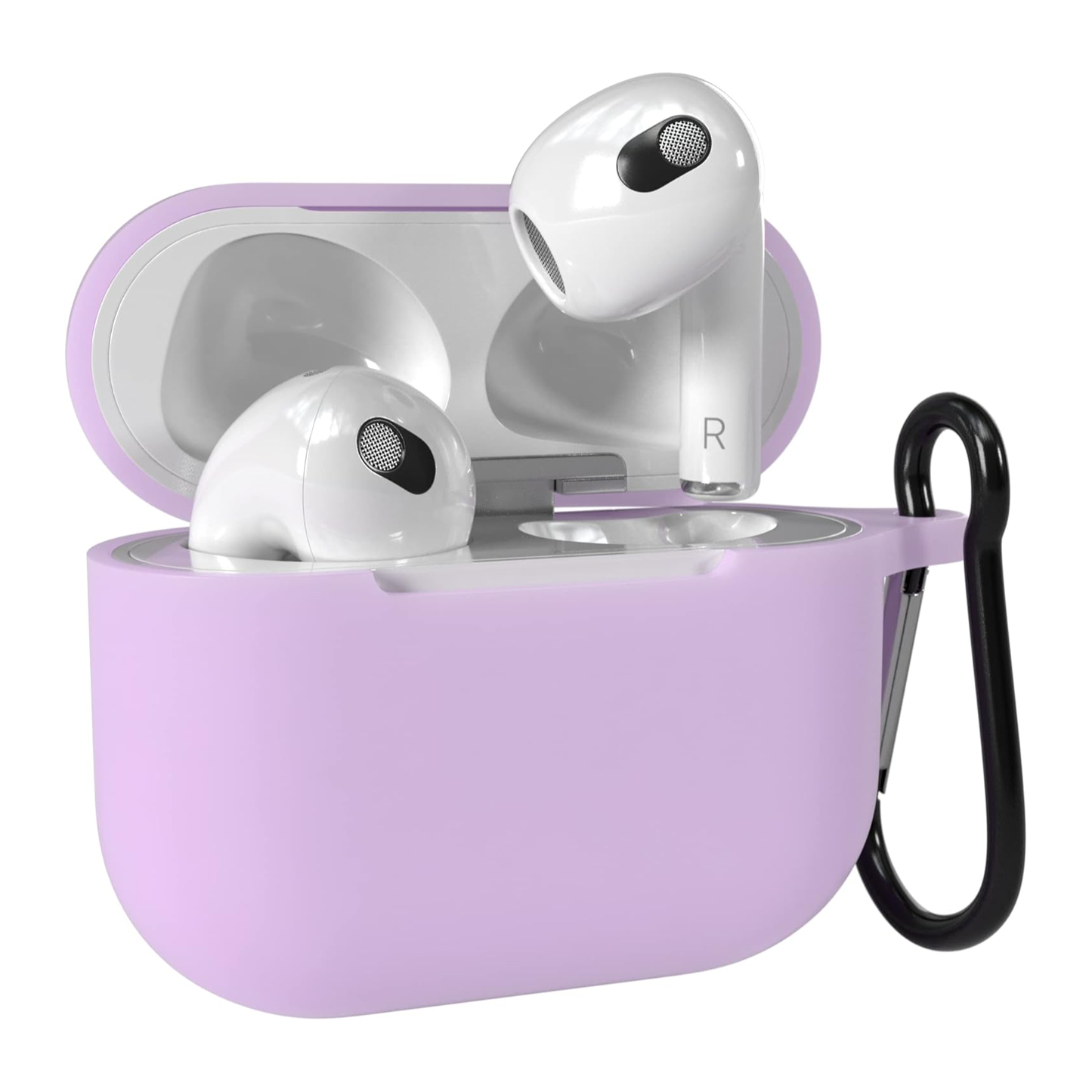 Hülle für Apple AirPods 3 Silikonhülle Case Cover Tasche Bumper Schutzhülle Lila Lavendel