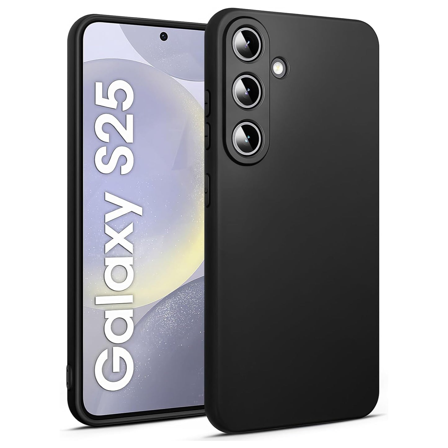 Premium LIQUID Hülle für Samsung Galaxy S25 Silikon TPU Schwarz Case Tasche