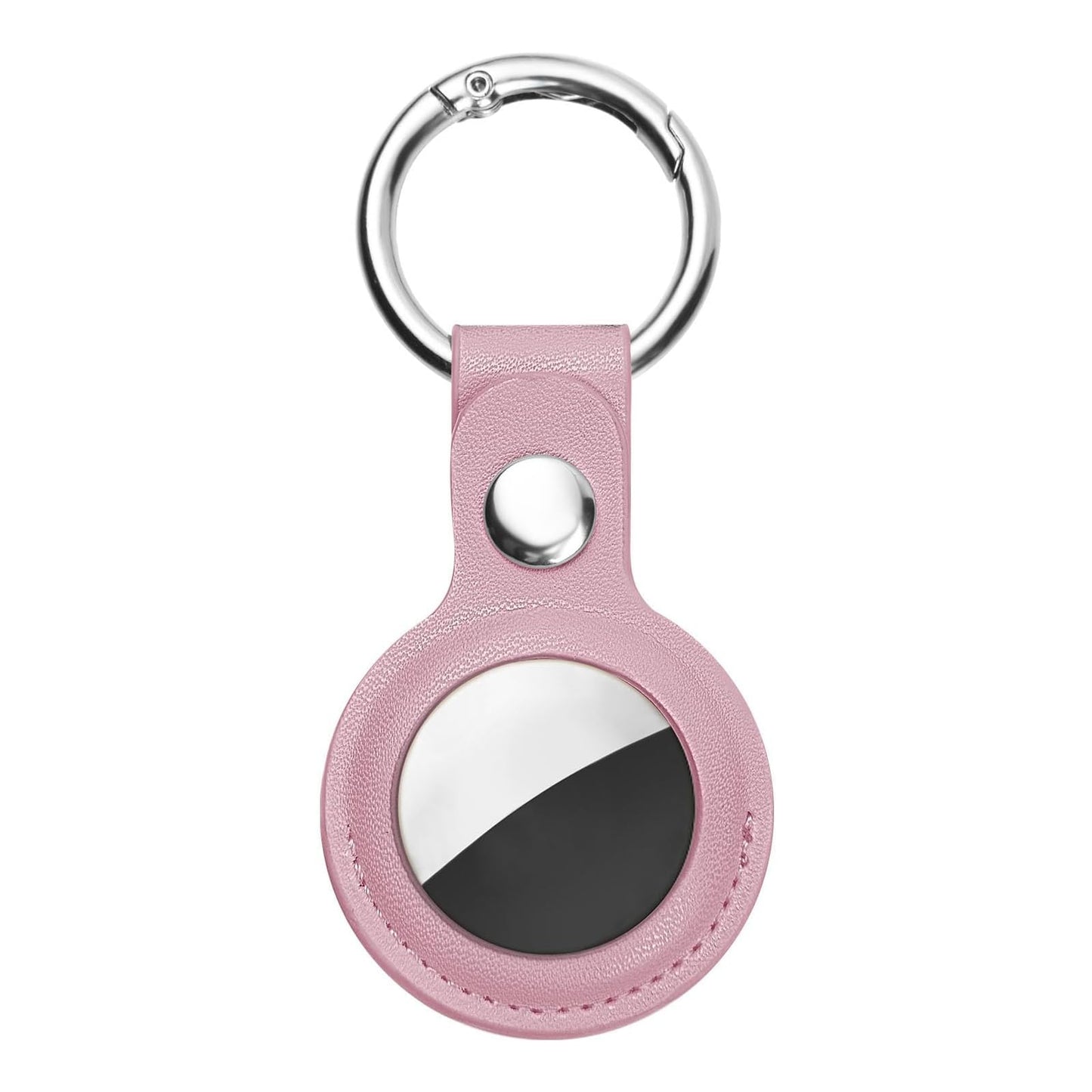 Airtag Hülle Anhänger Case Schlüsselanhänger Leder Optik Cover Rosa