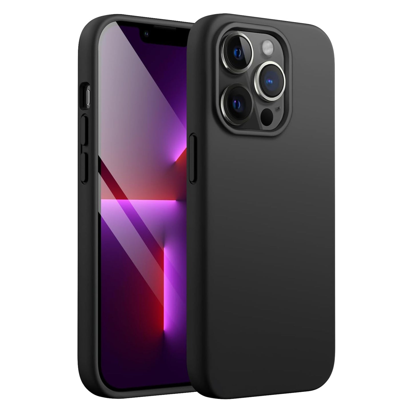 iPhone 13 Pro Max LIQUID Silikon Hülle Case 360° Schutz Bumper MagSafe Schwarz