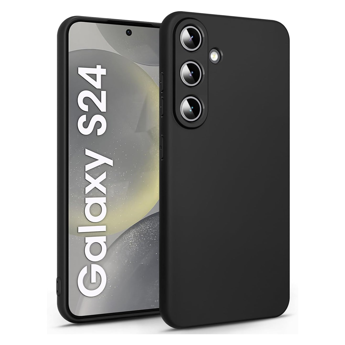 Premium LIQUID Hülle für Samsung Galaxy S24 Silikon TPU Schwarz Case Tasche