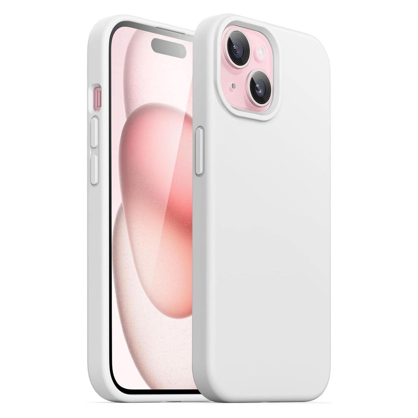 iPhone 15 LIQUID Silikon Hülle Case 360° Schutz Bumper MagSafe Weiss