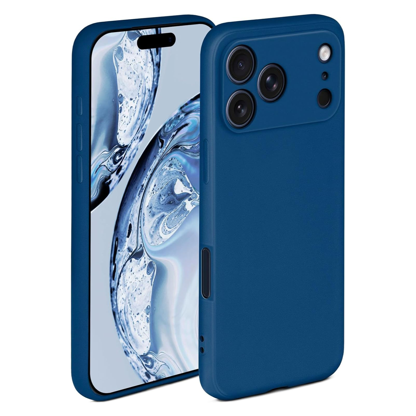 iPhone 17 Pro Max LIQUID Silikon Hülle Case 360° Schutz Bumper MagSafe TPU Kamera Schutz Navy