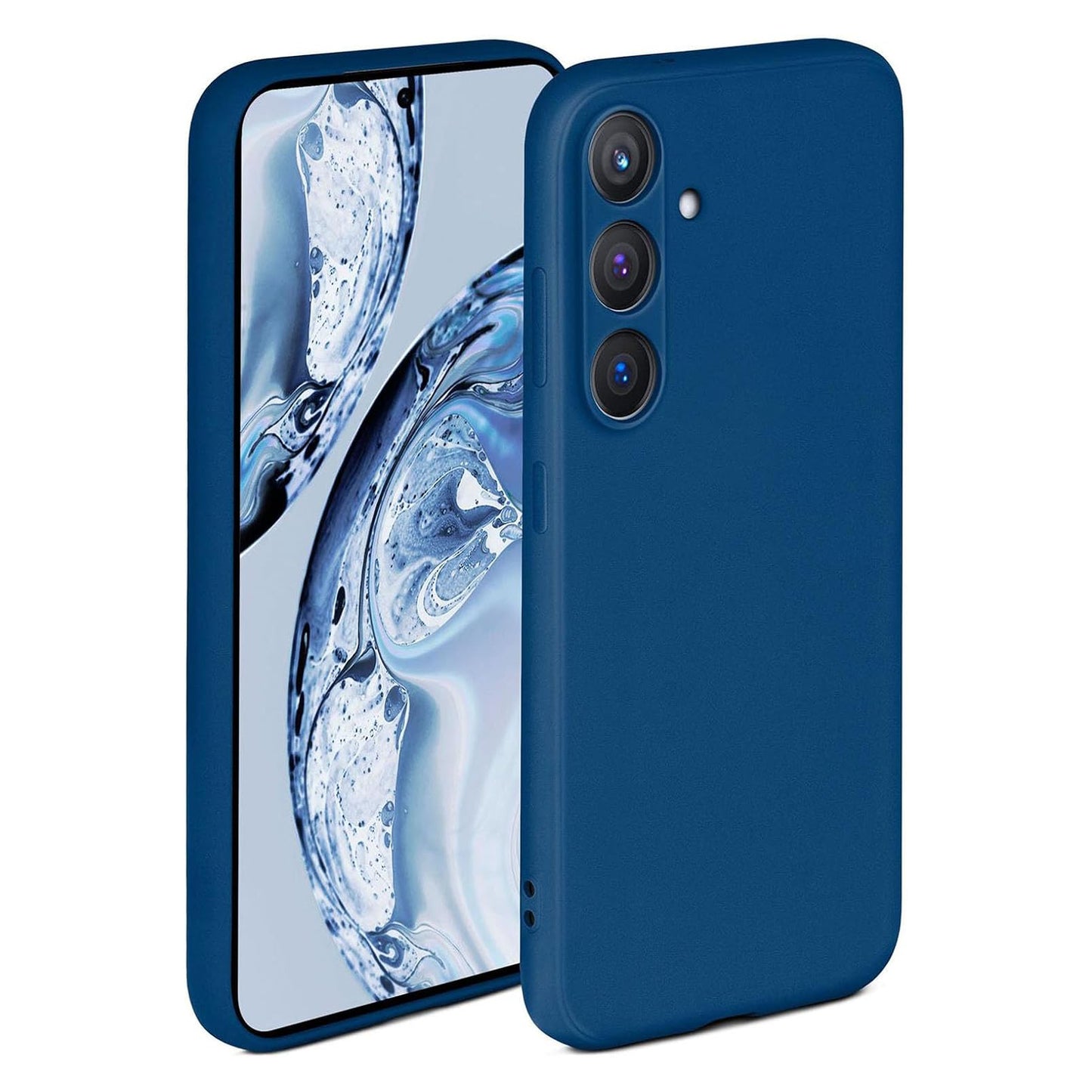 Premium LIQUID Hülle für Samsung Galaxy S24 Silikon TPU Schwarz Case Tasche Navy