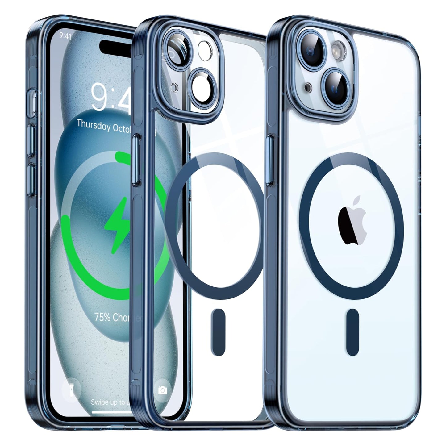 Clear Case Hülle MagSafe für iPhone 13 Schutz Handy Magnet Blau