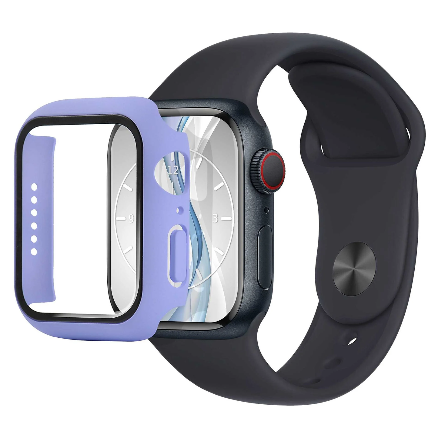 Apple Watch 1-9 SE Ultra 360° Displayschutz Hülle Glas Hardcase Lila 40mm