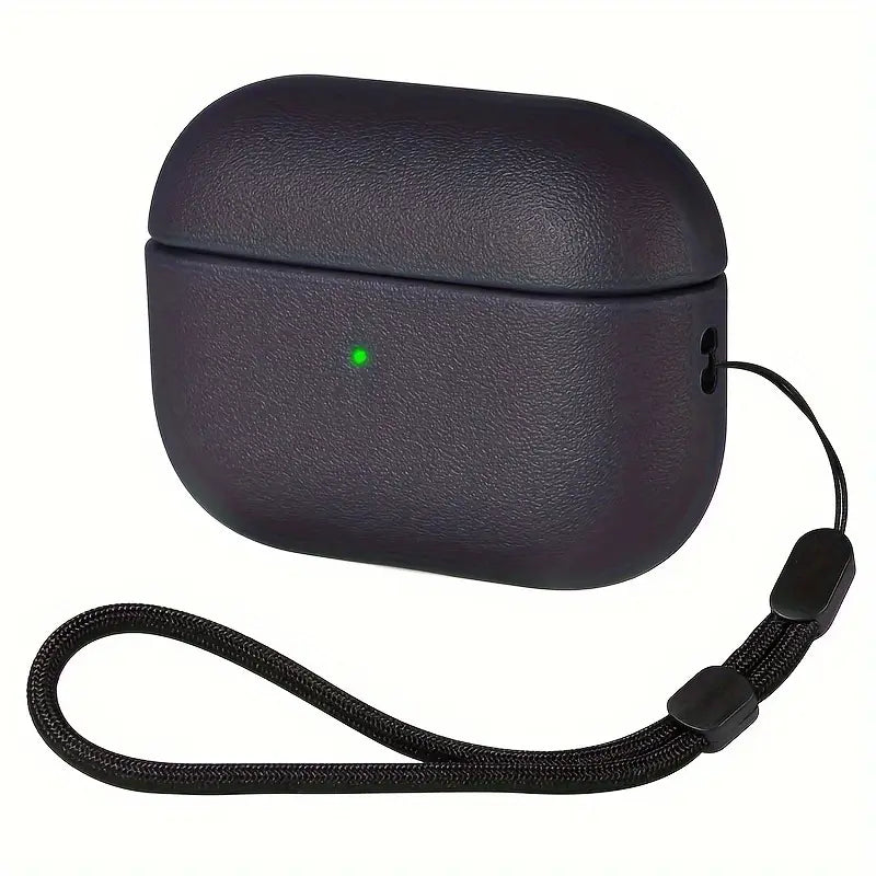 Leder Style Hülle für AirPods Pro 2 Generation Kunst Schutz 360° Case Cover Etui Blau