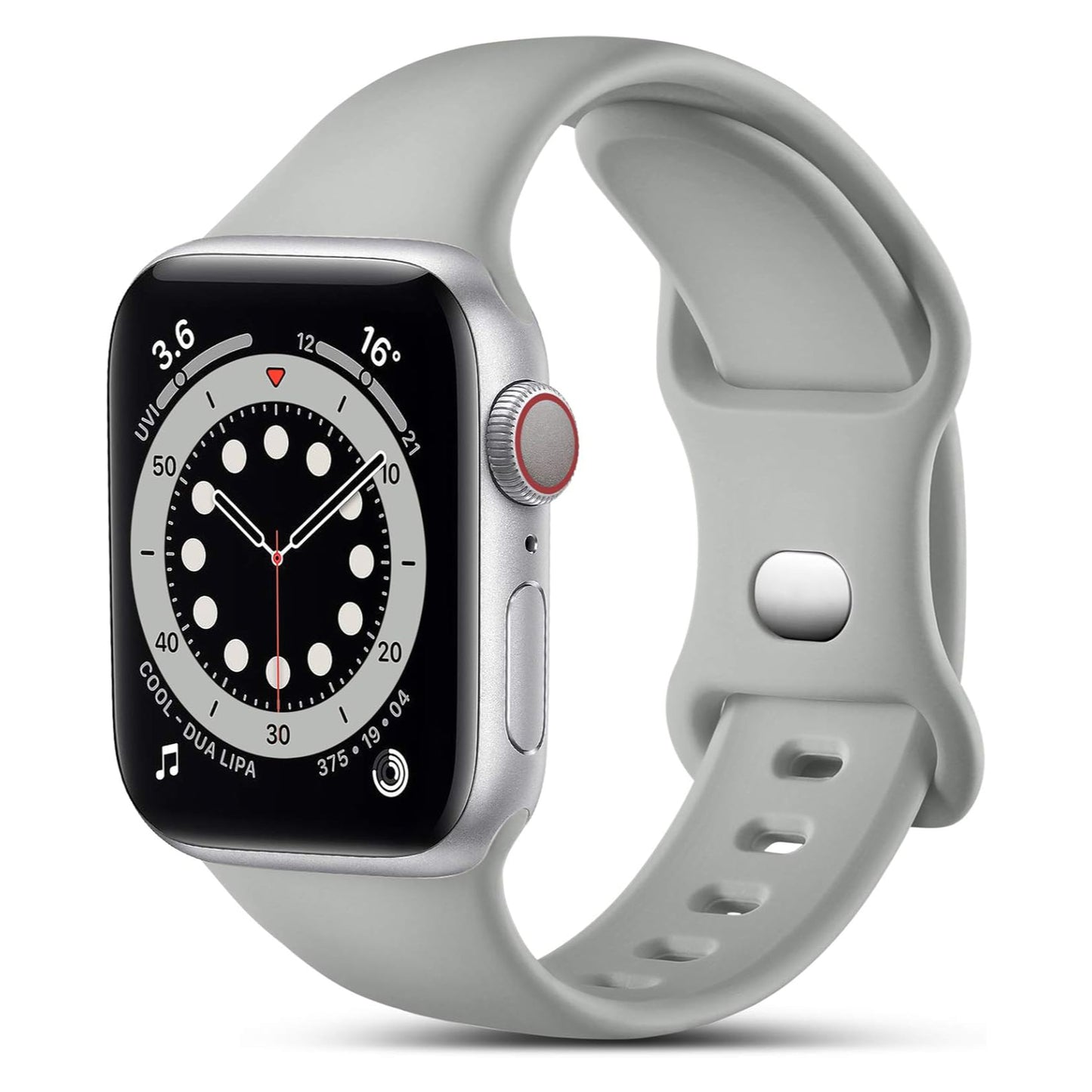 Sport Armband für Apple Watch Series 9 8 7 6 5 4 3 SE Silikon Band iWatch 38mm | 40mm | 41mm Grau
