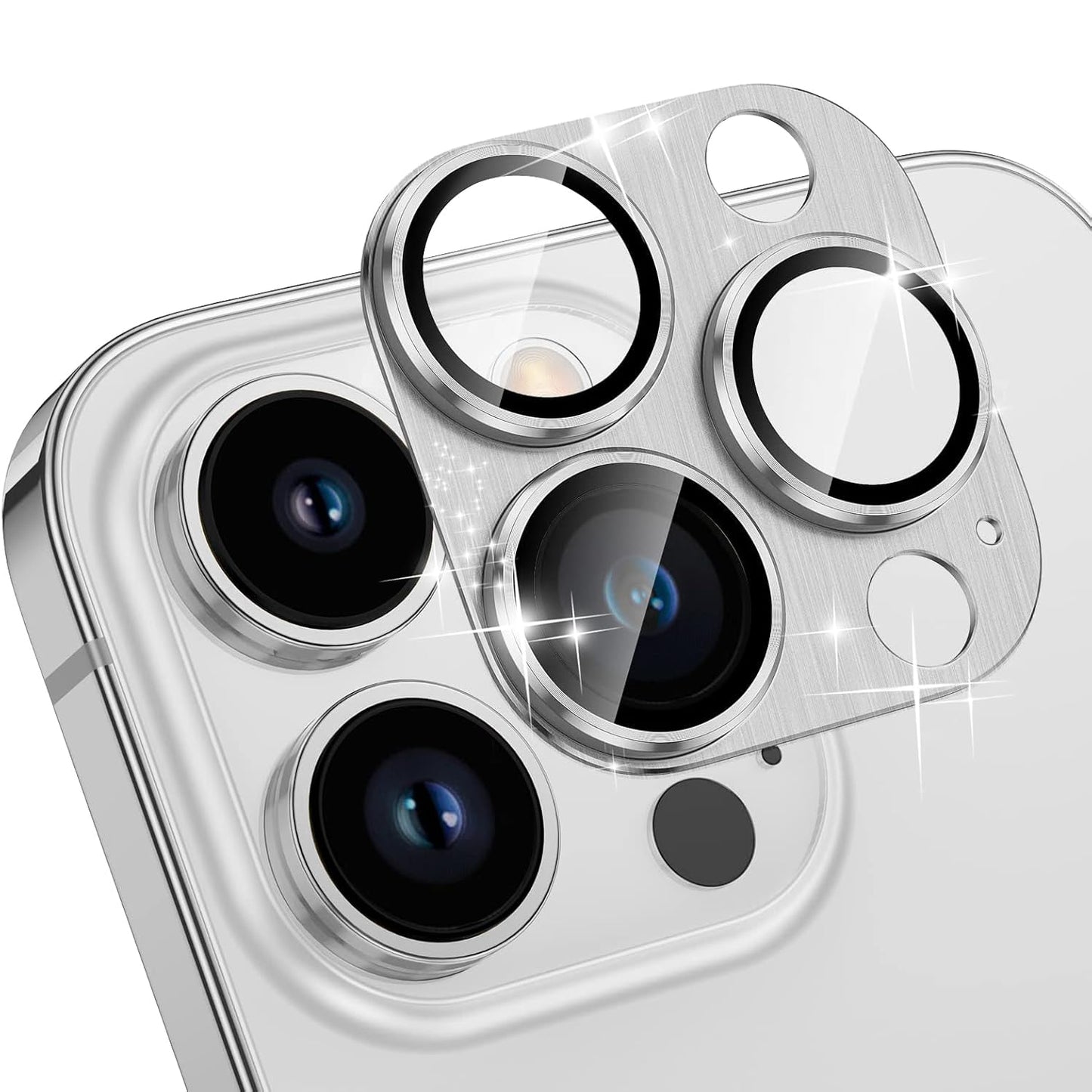 Kameraschutz für iPhone 13 Pro / iPhone 13 Pro Max Panzer Schutz Glas 9H Protector Ultra HD Silber