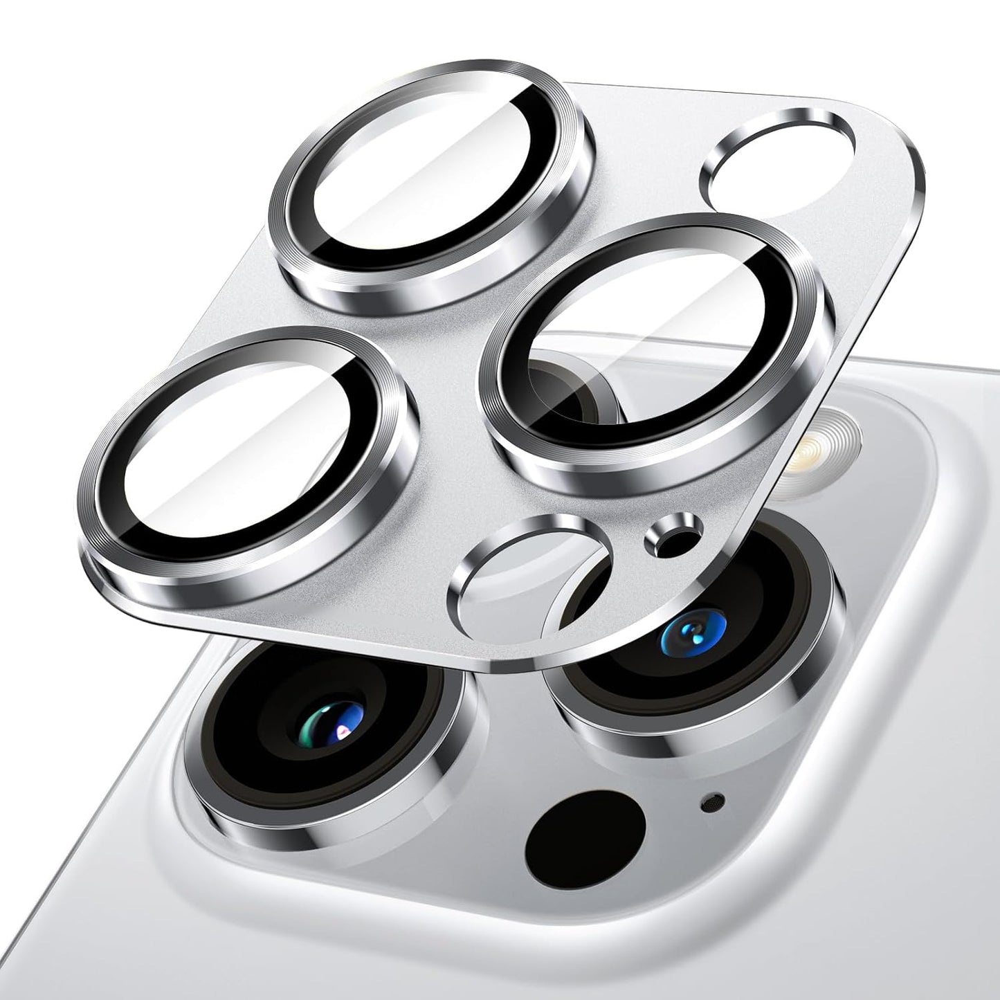 Kameraschutz für iPhone 14 Pro / iPhone 14 Pro Max Panzer Schutz Glas 9H Protector Ultra HD Silber