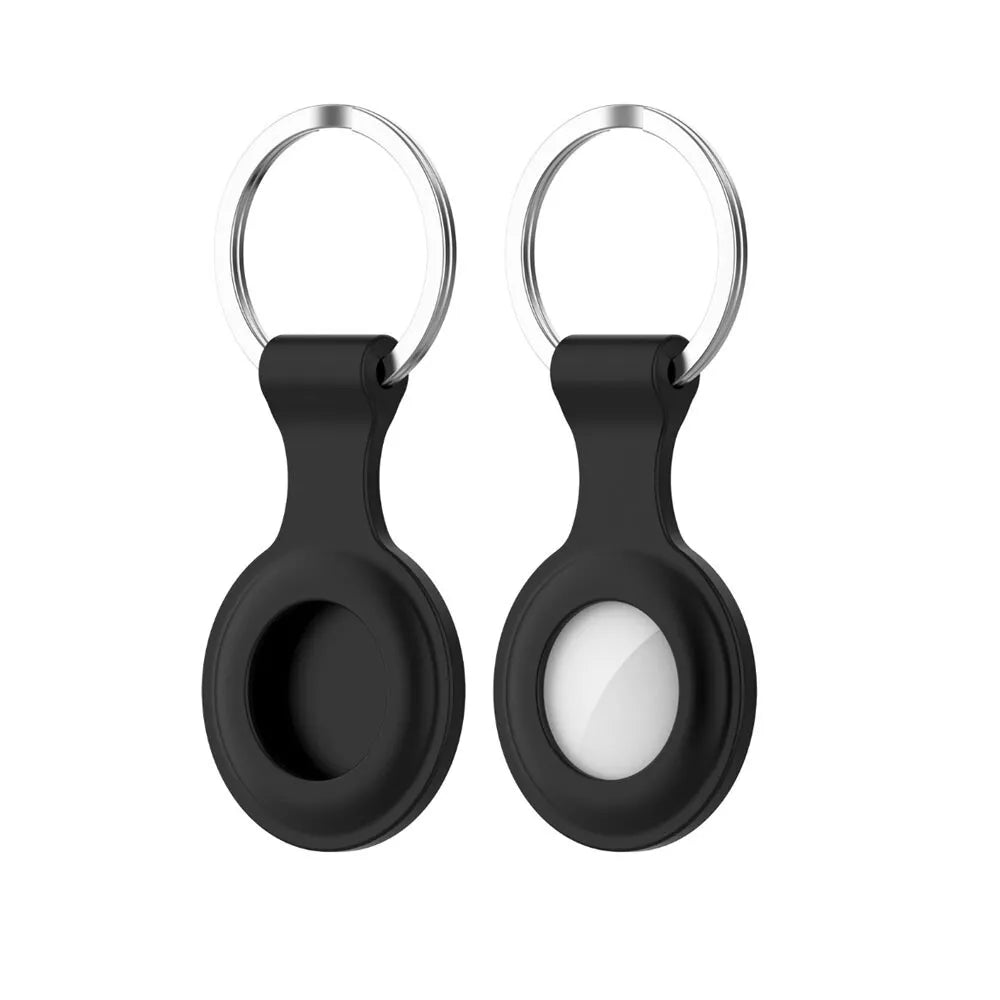 Premium Airtag Schutz-Hülle Schlüsselanhänger TPU Silikon Case Cover GPS Tracker Schwarz