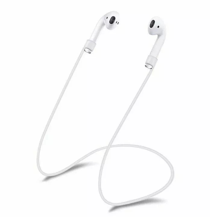Strap für Apple Airpods Kopfhörerband Halterung Halteband Silikon 0,5m Halsband Weiß