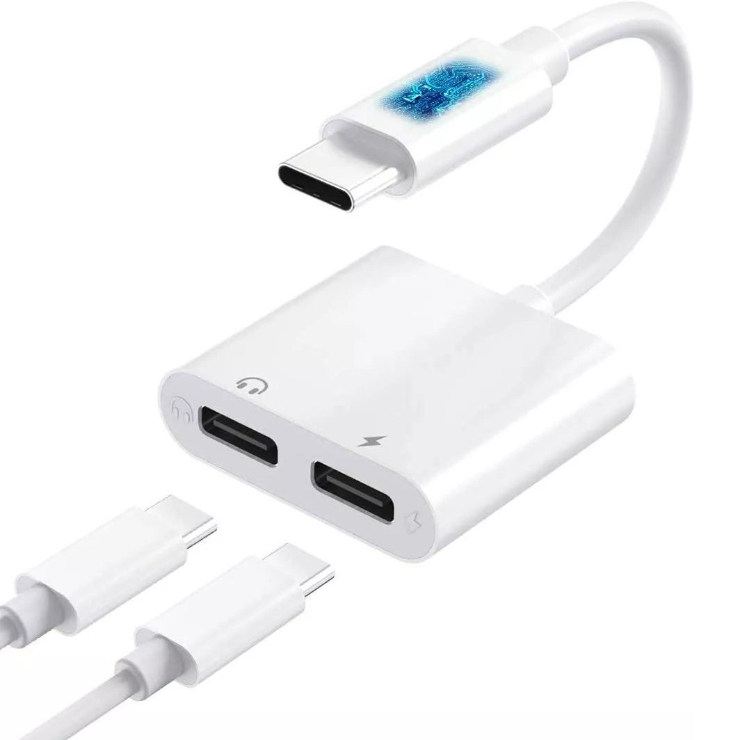 USB Typ-C Dual 2 in 1 Splitter Audio Adapter Kopfhörer Schnell-Ladekabel Musik