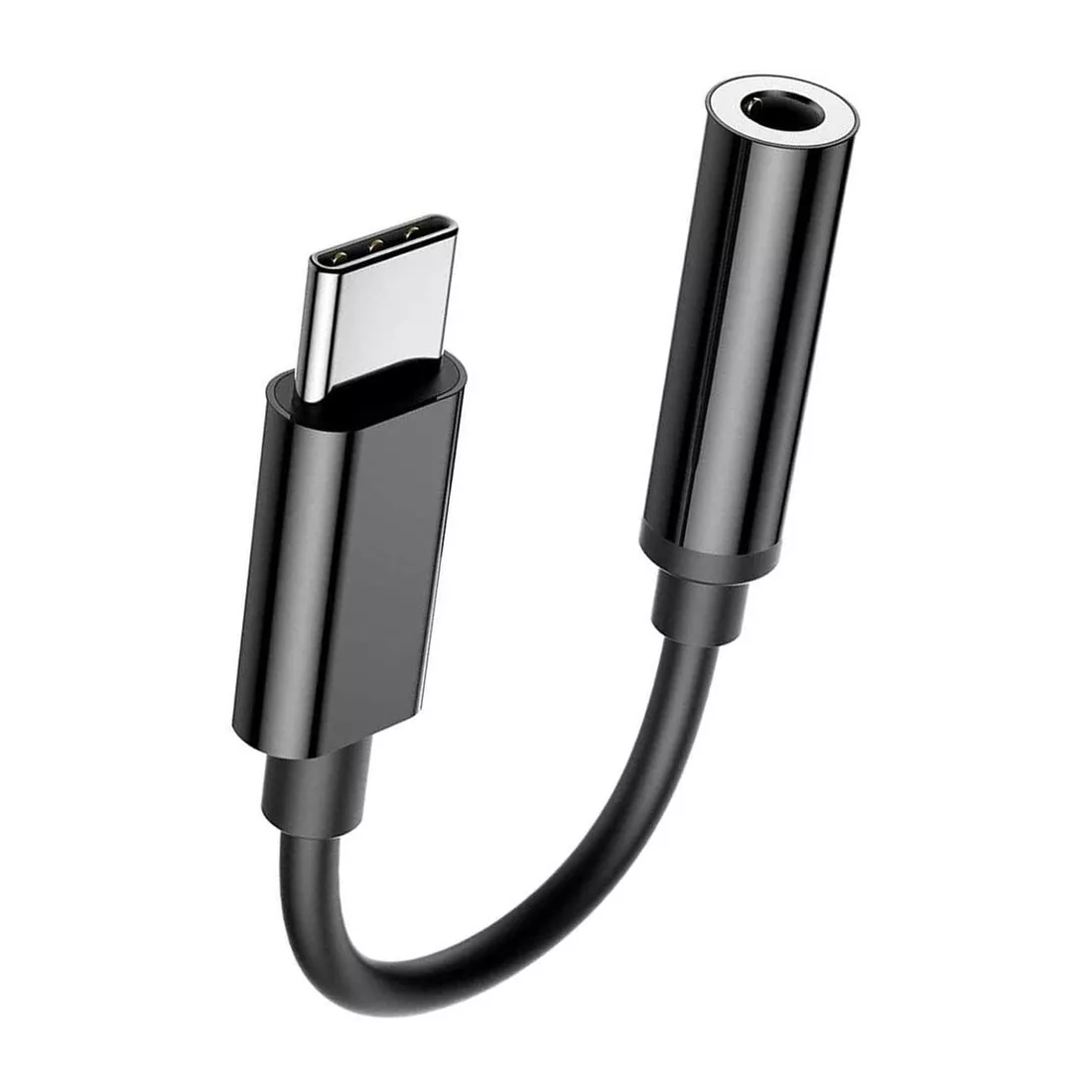 USB Typ-C auf 3,5mm Klinkenbuchse Kopfhörer Audio AUX Adapter Samsung Huawei Schwarz