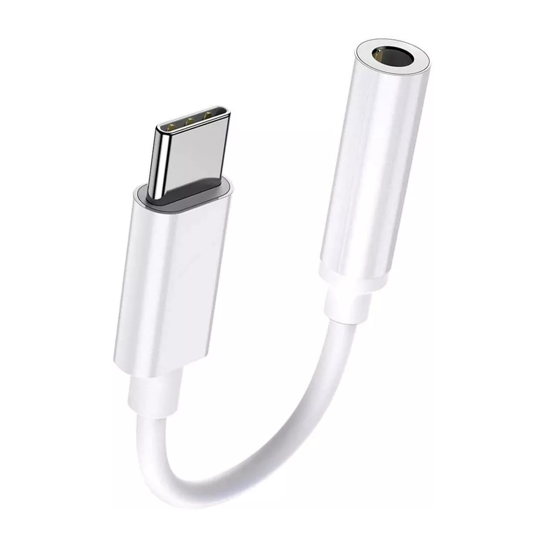 USB Typ-C auf 3,5mm Klinkenbuchse Kopfhörer Audio AUX Adapter Samsung Huawei Weiß