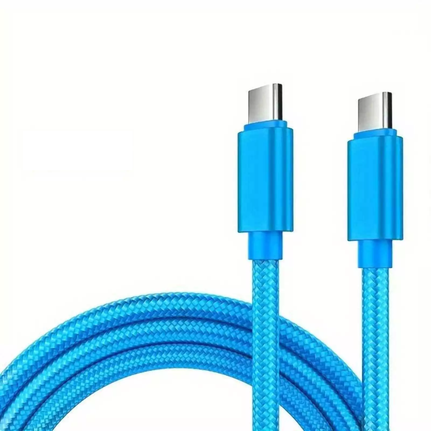 2m Ladekabel USB-C auf USB-C 3A 60W Type C Datenkabel für Samsung Huawei Xiaomi Apple iPhone Blau