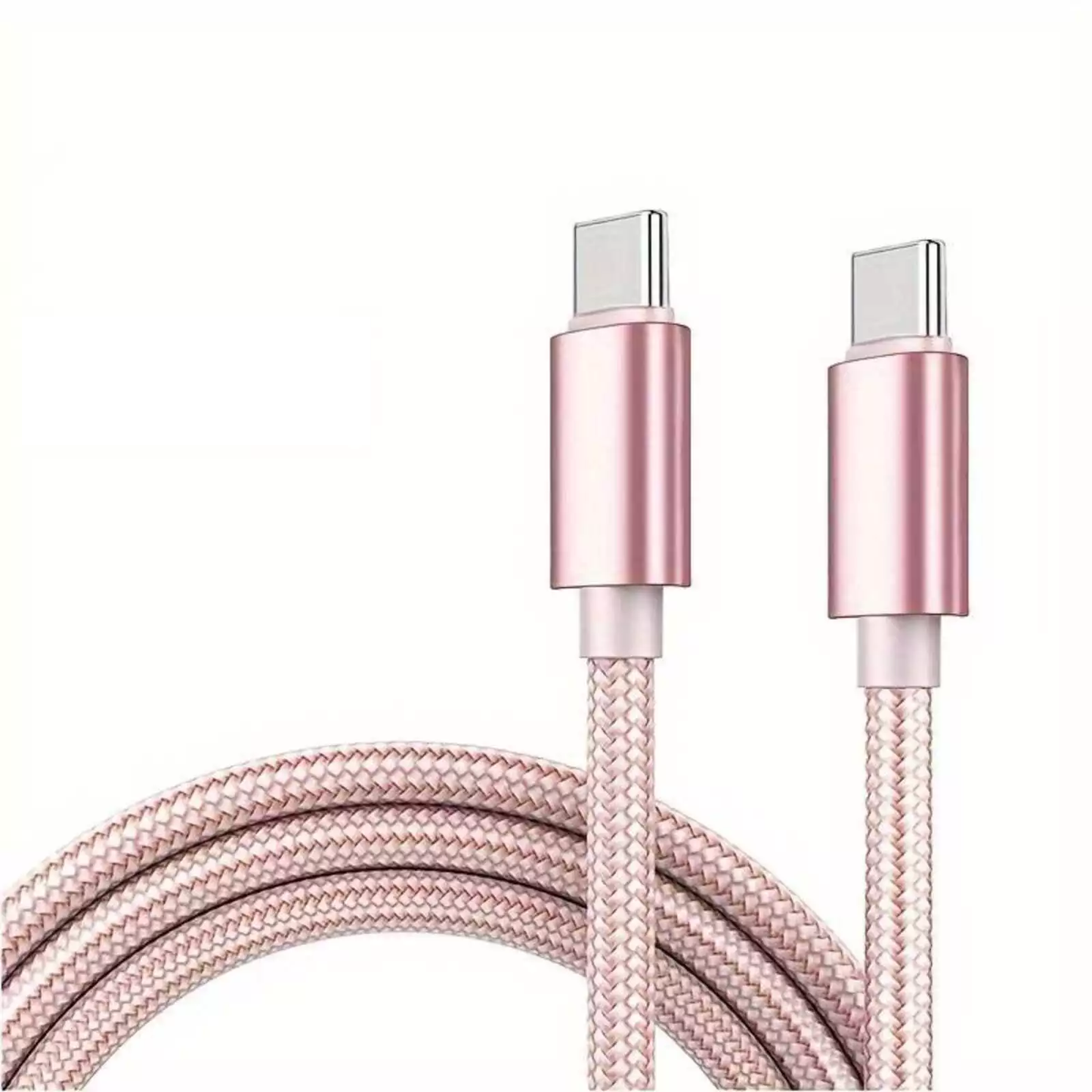 3m Ladekabel USB-C auf USB-C 3A 60W Type C Datenkabel für Samsung Huawei Xiaomi Apple iPhone Rosa