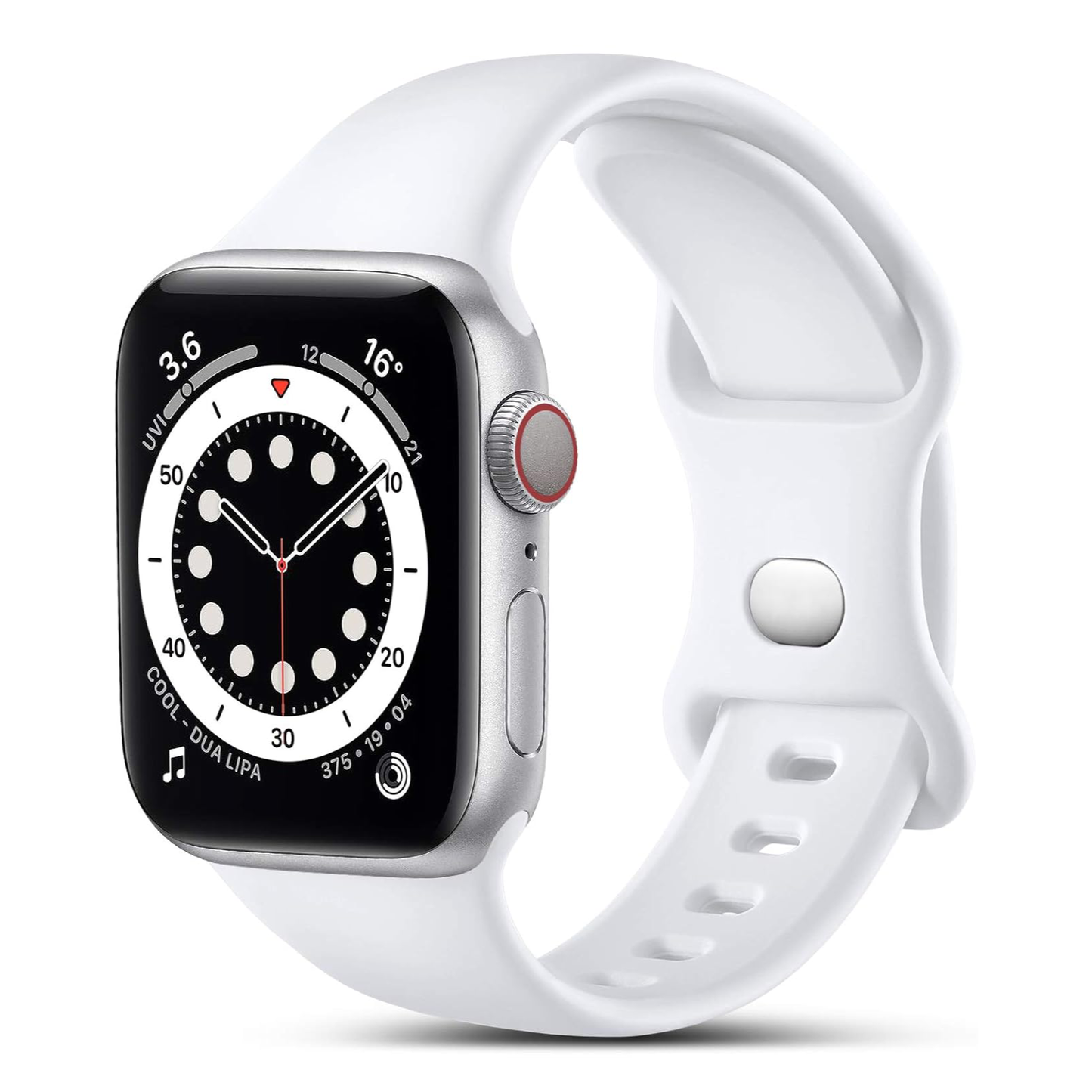 Sport Armband für Apple Watch Series 9 8 7 6 5 4 3 SE Silikon Band iWatch 42mm | 44mm | 45mm Weiss
