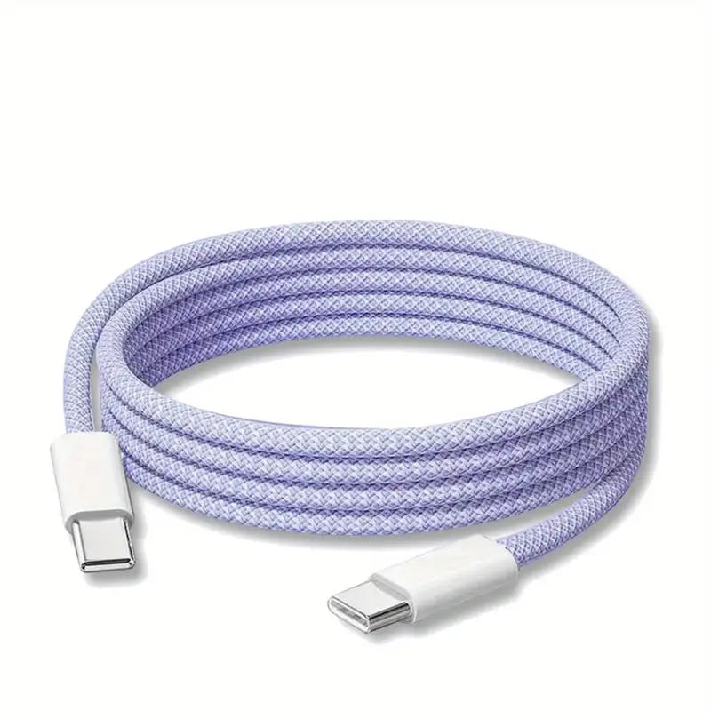 2m Ladekabel für iPhone 15 | 16 | 17 Pro Max Air USB-C Nylon Datenkabel MacBook Typ-C 60W Lila