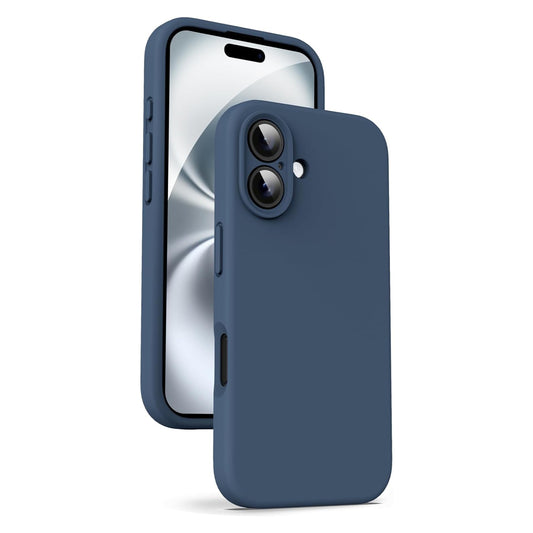 iPhone 16 LIQUID Silikon Hülle Case 360° Schutz Bumper MagSafe TPU Kamera Schutz Navy