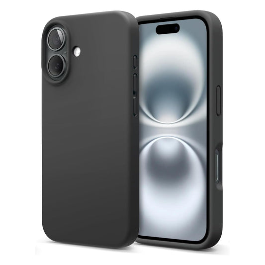 iPhone 16 LIQUID TPU Hülle Case Kamera 360° Schutz Silikon Bumper Schwarz