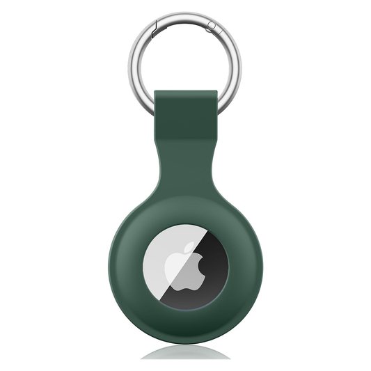 Premium Airtag Schutz-Hülle Schlüsselanhänger TPU Silikon Case Cover GPS Tracker Dunkelgrün