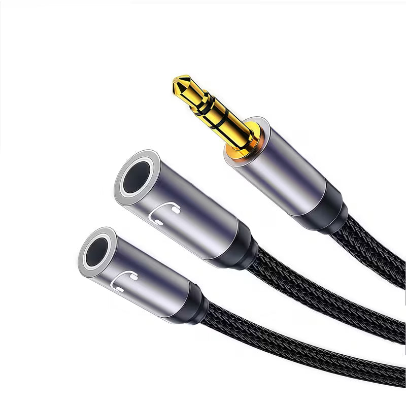 0.2m Premium Audio Klinke Y-Adapter Kabel – 3,5mm Stecker auf 2x 3,5mm Buchse
