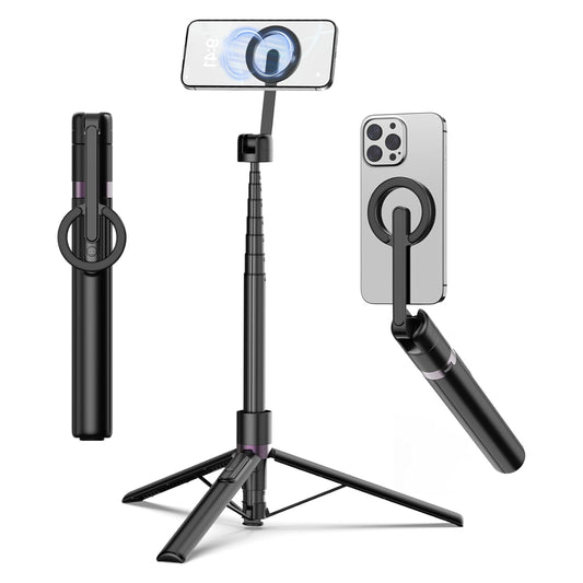 Premium Selfie Stick Aluminium Halter 360° MagSafe Einbein Stativ Bluetooth Remote iOS