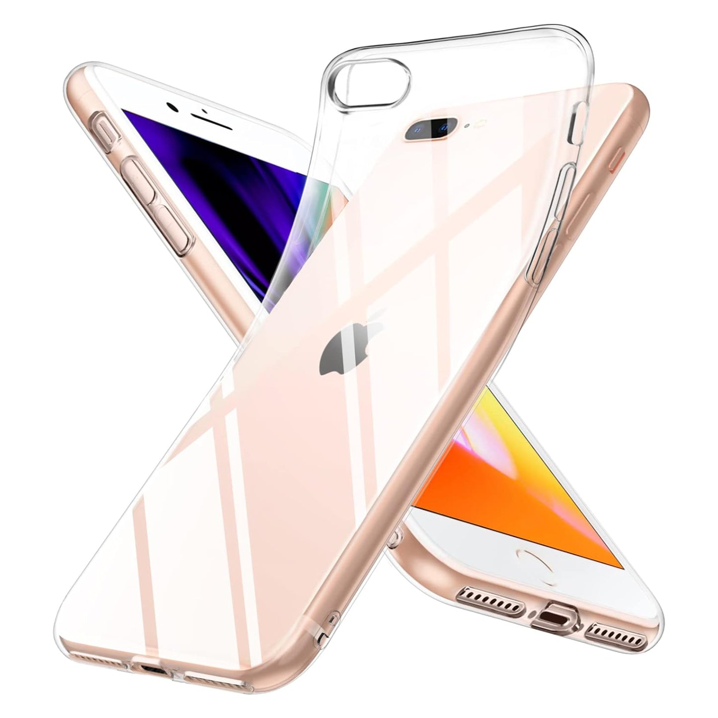 Schutzhülle Apple iPhone 7 Plus / 8 Plus Silikon TPU Transparent Kameraschutz