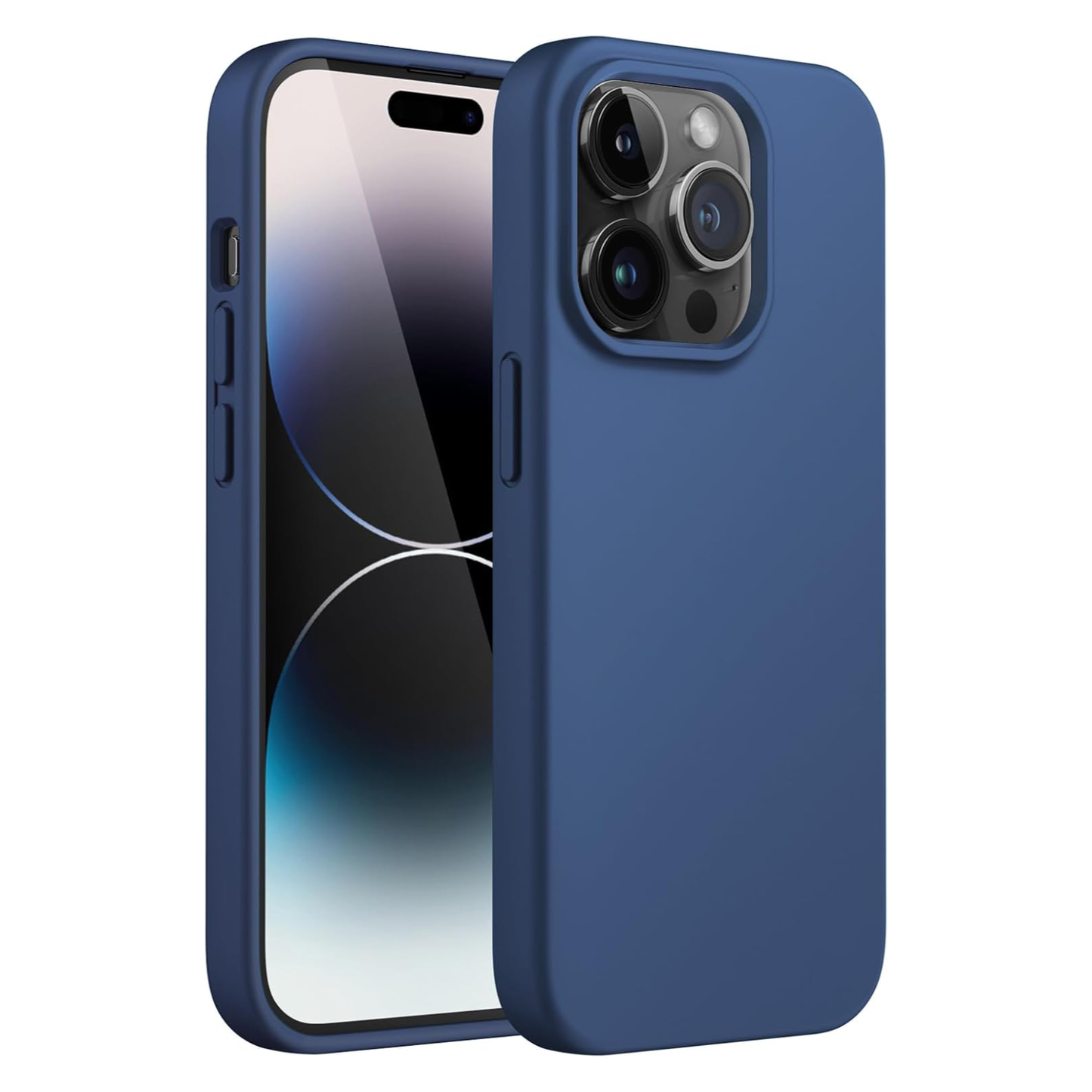 iPhone 14 Pro Max LIQUID Silikon Hülle Case 360° Schutz Bumper MagSafe Navy