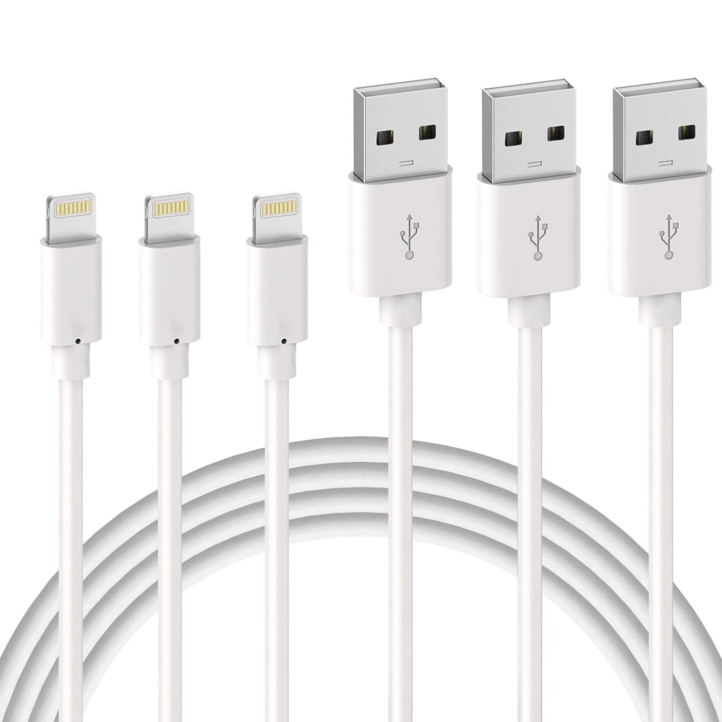 3x 1m USB-A Lightning Ladekabel für Original Apple iPhone 5 6 7 8 X XS XR 11 12 13 14 Plus Pro Max