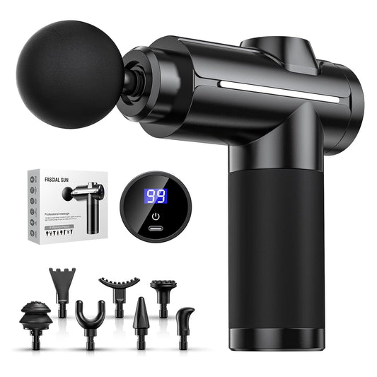 Massage Pistole Gun LCD Display 6h Akku USB Muskeln Rücken Nacken Schulter