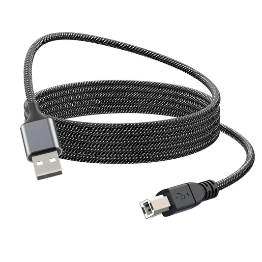 2m USB Druckerkabel USB-A auf USB-B Datenkabel Nylon Kabel USB Stecker