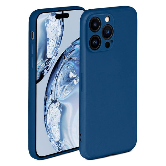 iPhone 14 Pro LIQUID Silikon Hülle Case 360° Schutz Bumper MagSafe TPU Kamera Schutz Navy