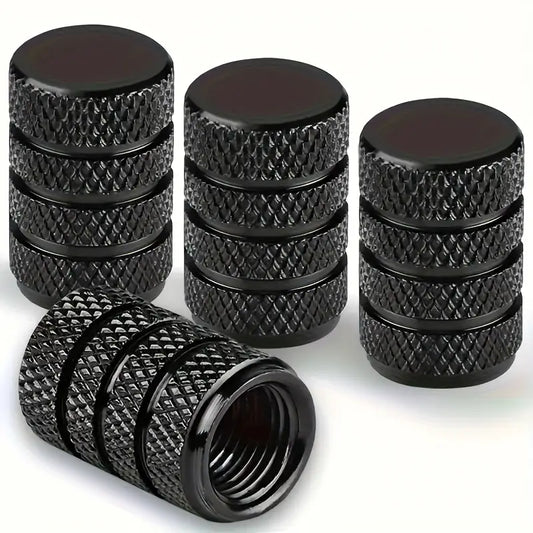 Ventilkappen Ventildeckel Alu Reifen Ventil Pkw Auto KFZ Motorrad Fahrrad Rad Schwarz