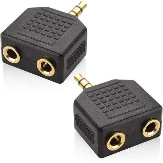Premium 3.5mm Y-Adapter Doppeladapter Klinke Stecker auf 2x 3.5 mm Buchse