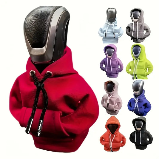 Auto Schaltknauf Hoodie Überzug Schalthebel Abdeckung Pullover Design KFZ Sweatshirt Rot