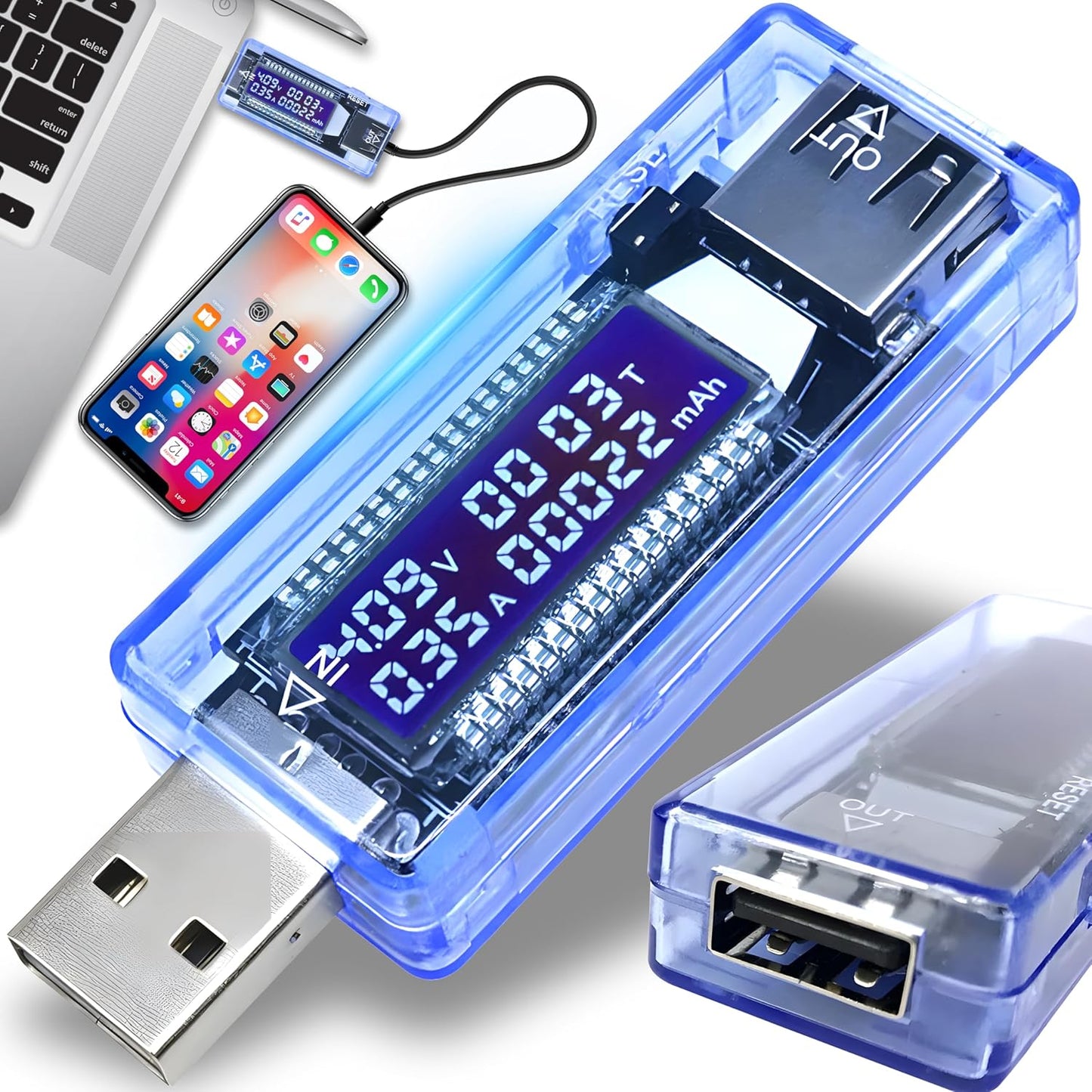 USB Strom Spannungsmesser LCD Display Voltmeter Amperemeter Batterie Tester