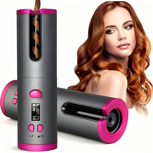 Premium USB Lockenstab Keramik Lockenwickler 5200mAh 6 Stufen Hair Curler